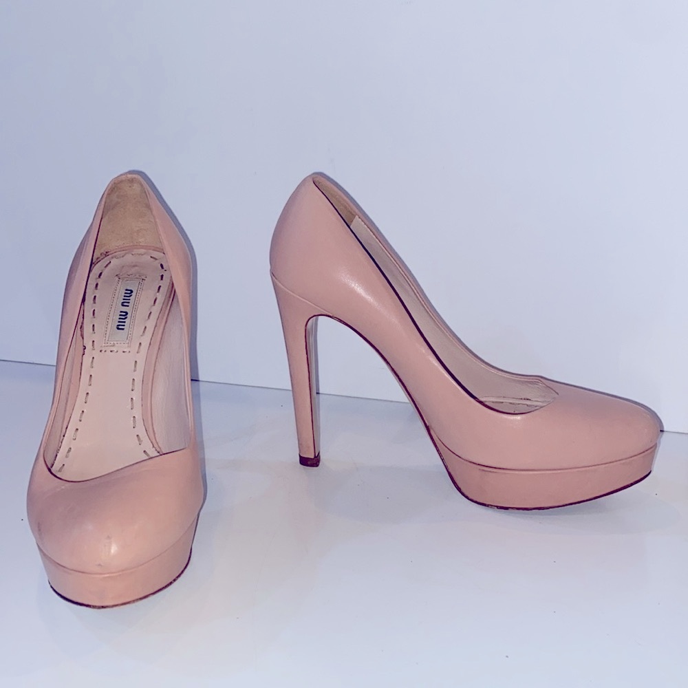 Miu Miu ballerina pink platform pumps made in Italy Size 36 VGUC